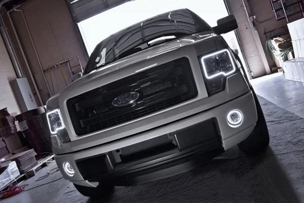 LED Fog Lights Halo Ring Lights White For 2006-2014 Ford F-150 — 第 4/4 张图片