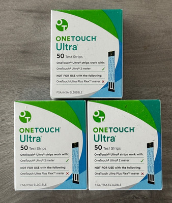 150 ONE TOUCH ULTRA  - TEST STRIPS  - NEW SEALED - ( 3 x 50 ) - READ EXP. DATE -