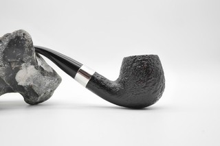 Parker Briar Bark 570 6mm Estate Pfeife mit Silberring dunkles Kirschrot