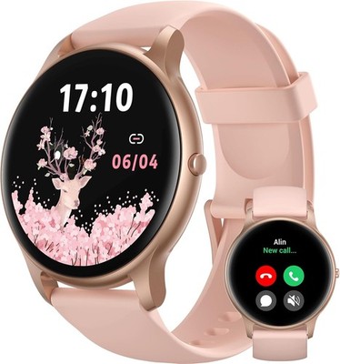 Smartwatch Damen Rund 1,32 Zoll IP68 Bluetooth Anrufe Fitness & Schlaftracking