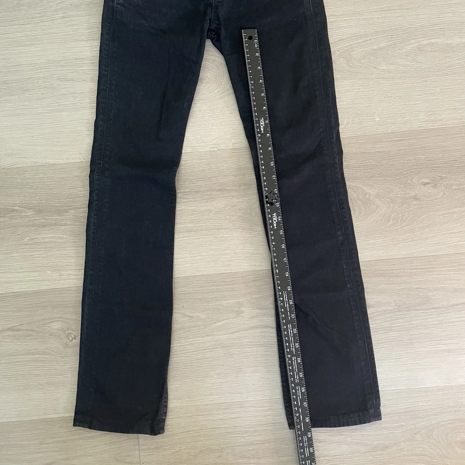 Jeans Hudson Mujer Talla 24 Negro Lavado Tiro Bajo Solapa Bolsillo Denim Y2K Años 2000 Foto 4 de 4