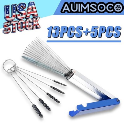 18pcs Carburetor Carbon Dirt Jet Remove Cleaning Needles Brushes Tool Kits US A+