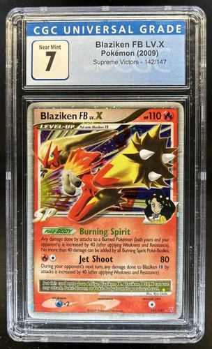 2009 Pokemon Platinum Supreme Victors Blaziken FB LV.X #142/147 CGC 7