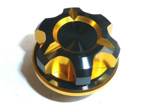 Suzuki GN125 1994-2001 OIL FILLER CAP CNC GOLD DUAL ANODISED x DRILL - Picture 6 of 10