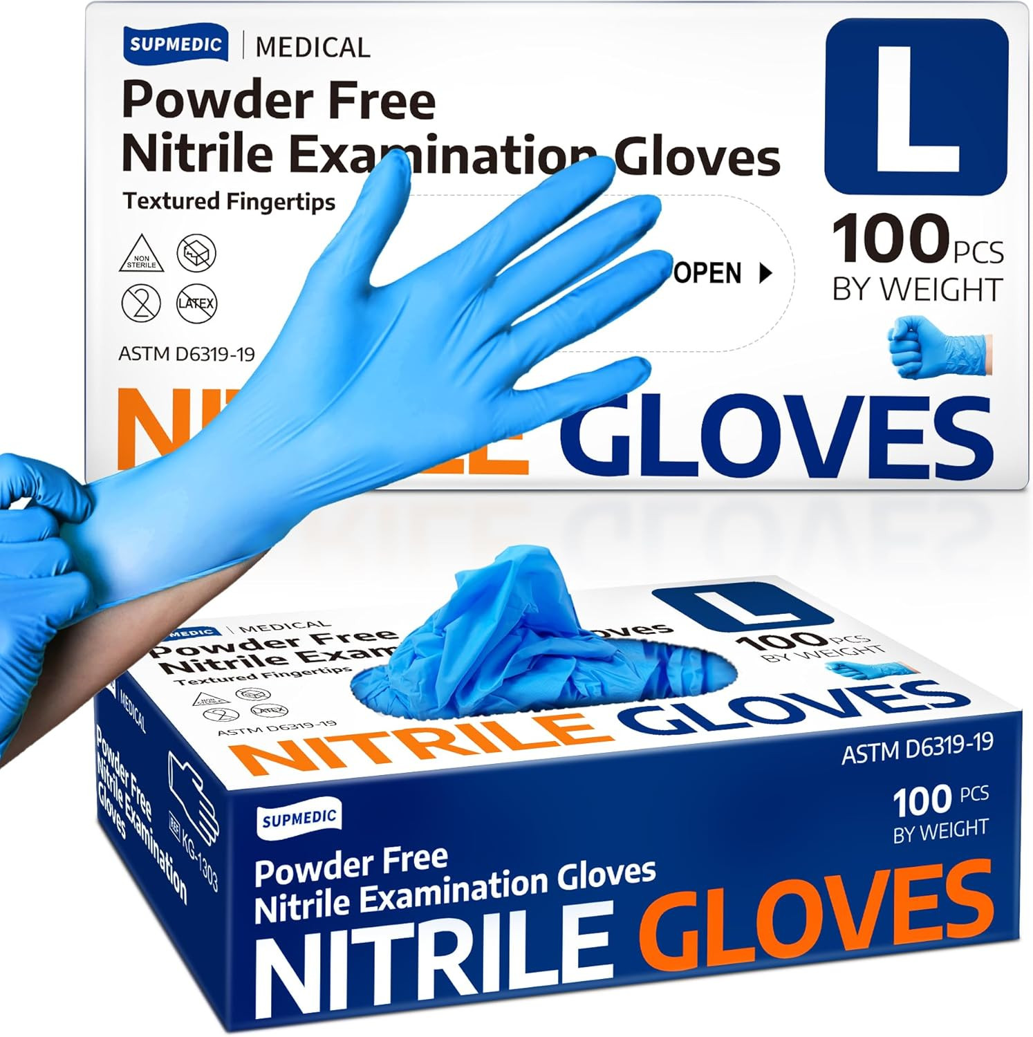 Medical Nitrile Exam Gloves, Latex-Free Powder-Free Non-Sterile