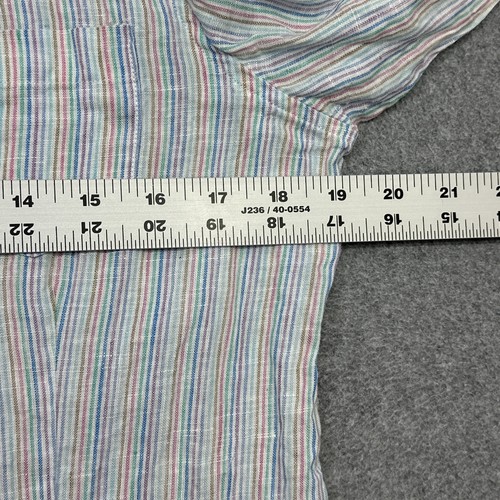 Brooks Brothers Top Women 12 Colorful Stripe Irish Linen Long Sleeve Button Up - Picture 8 of 11