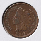 1907 1C  Indian Head Cent Penny | F - Fine | (actual coin pictured)