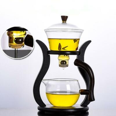 Semi Automatic Lazy Kungfu Glass Tea Set Tea Kettle Teapot For Home Office