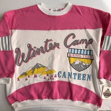 Vintage Camp Beverly Hills Pullover Sweatshirt LARGE Ski NEW Deadstock