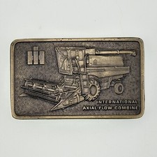 International Harvester Combine Lewis Corp Brass Belt Buckle IH 1480 Axial-Flow