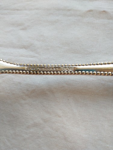 ONEIDA EXTRA PLATE SILVERPLATE MEAT FORK 1912 LEOTA Beaded Edge - Picture 4 of 5
