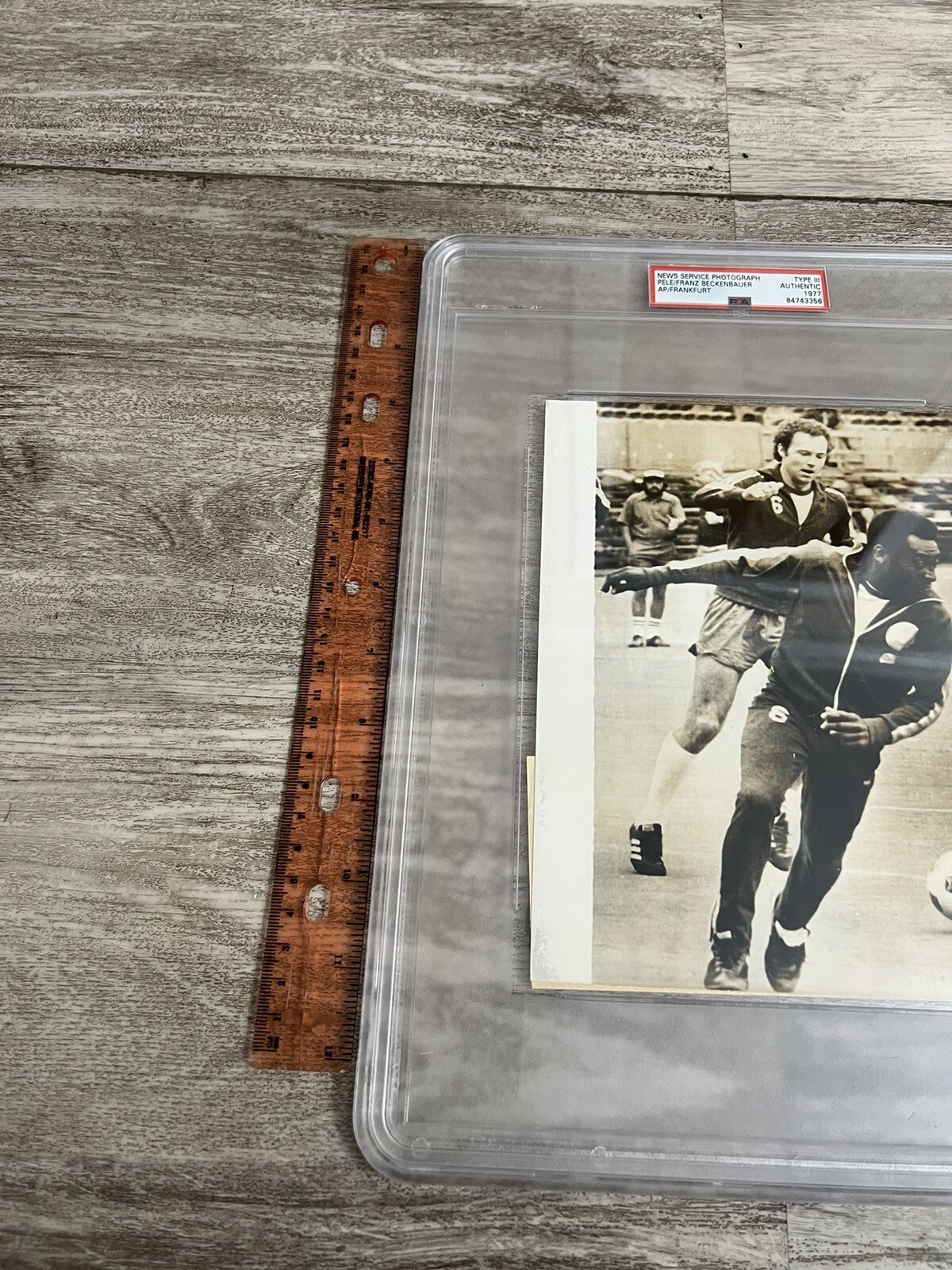 1977 PELE FRANZ BECKENBAUER PSA TYPE III 3 Photograph Brazil Germany News Photo view 3