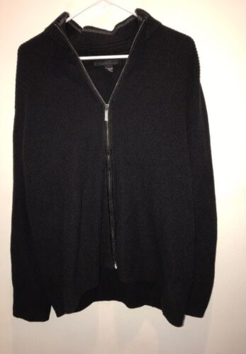 Kenneth Cole Black Light Weight Zip Up Sweater Jacket Size XL G4 - Picture 1 of 9