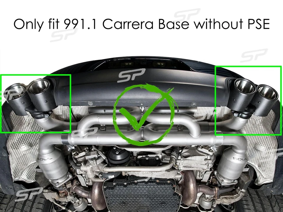 Sporty Exhaust Tips Black for Porsche 911 Carrera 991.1 2012-2015 without PSE - Imagem 4 de 4