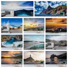 3D Coast Mountain Sky Sea Self-adhesive Wallpaper Removable Wallpaper Wall Mural