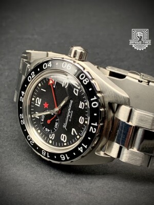 Vostok Amphibia Komandirskie 02019A GMT Brand New Sent from Barcelona 