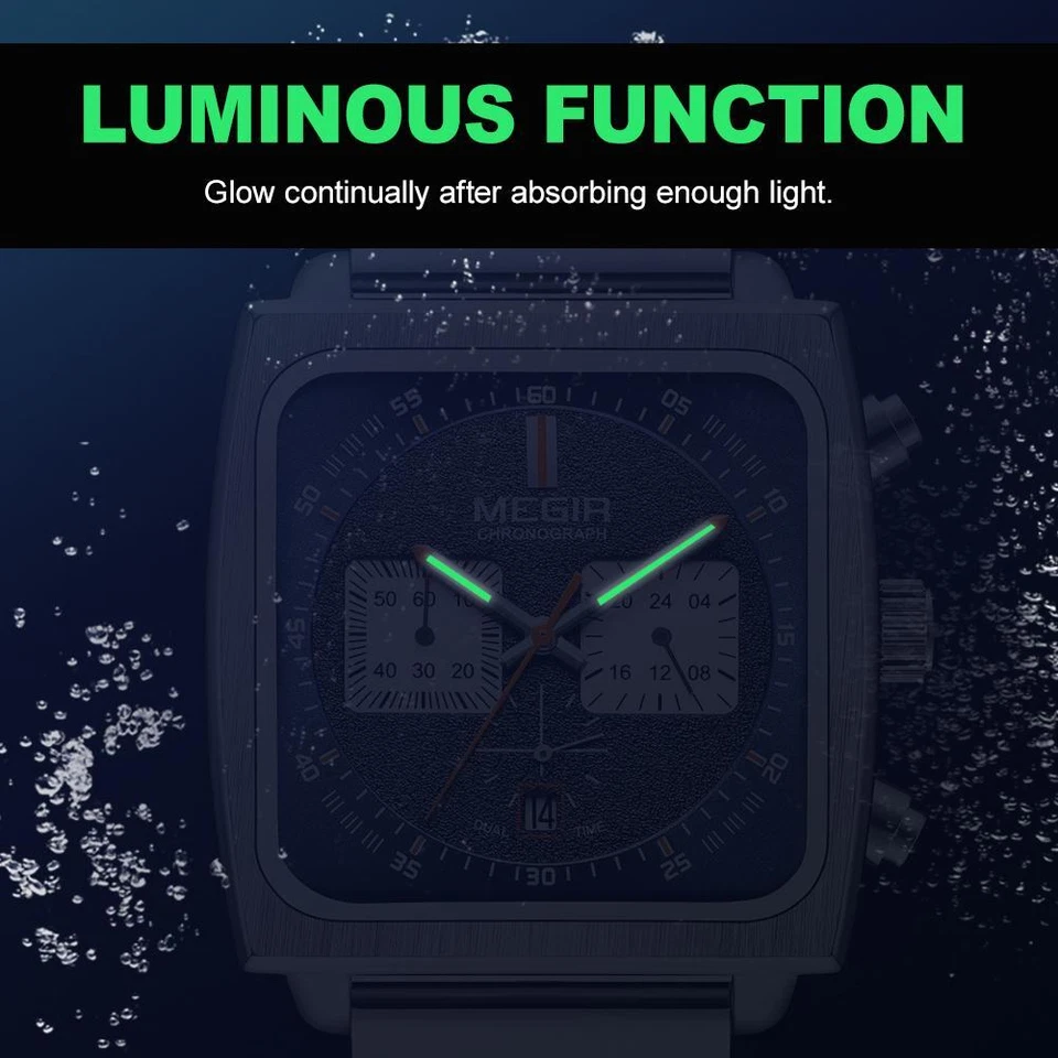 Gents Monaco Chronograph Calibre 12 Mens Luxury Quartz Leather Strap Watch New - Image 3 of 4