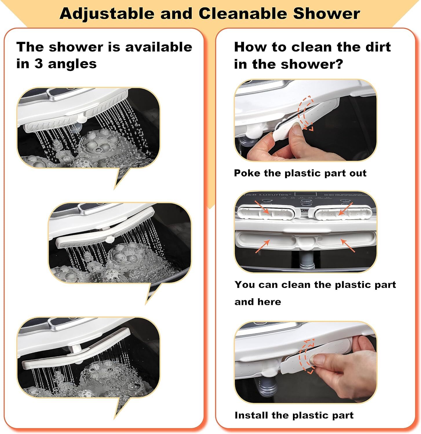 Large Electric Foot Spa Bath Basin Massager Black with Heat and Massage Rollers