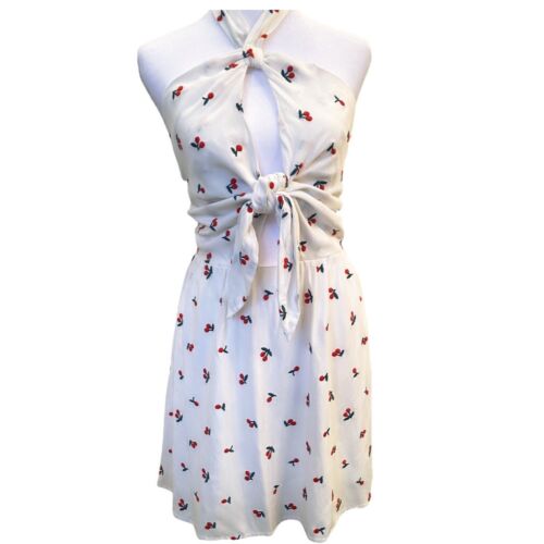 Tropical Bliss Bernini Cherry halter Dress 8 NWT - Picture 1 of 6