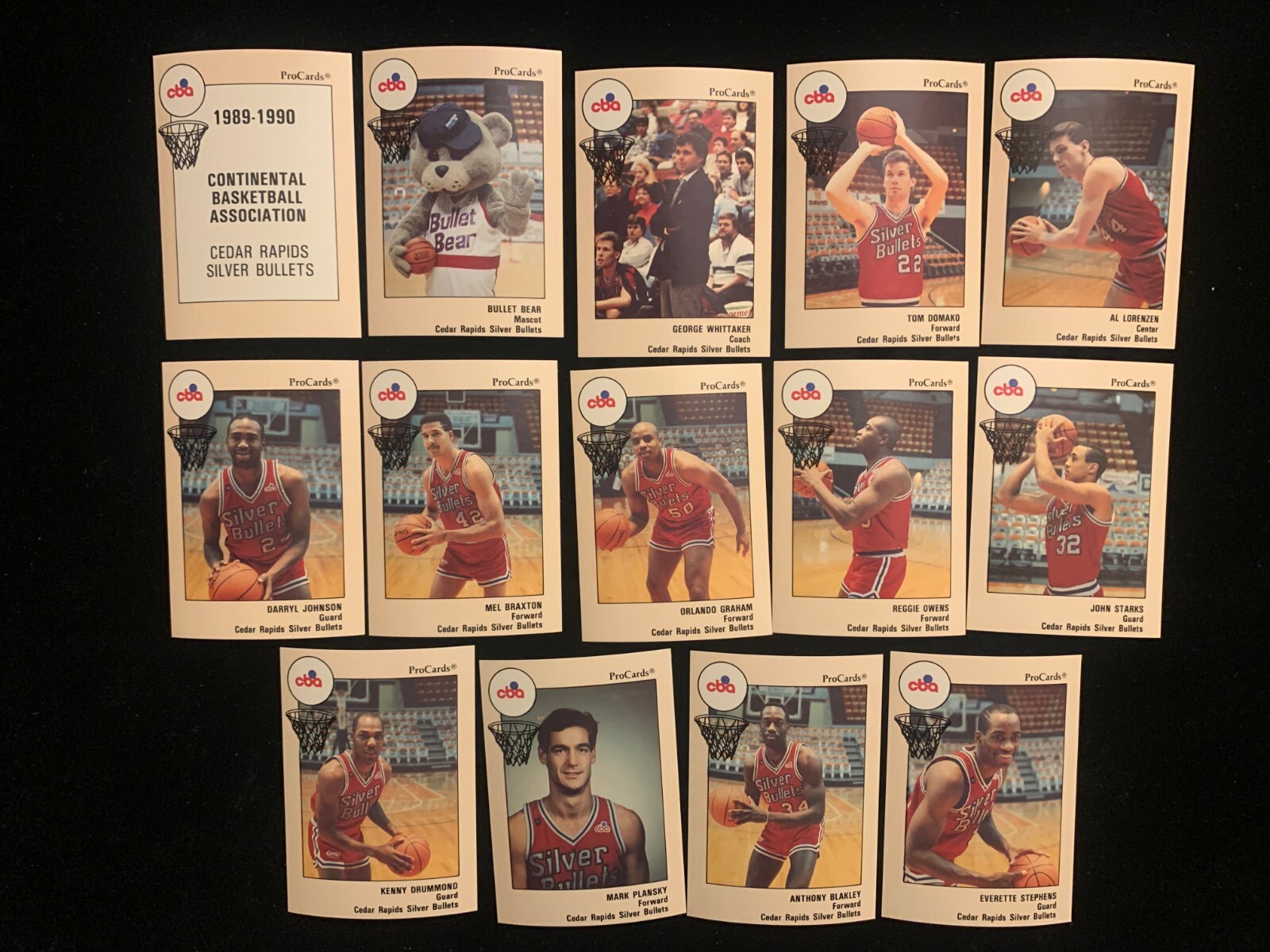 Mark Plansky 1989-90 ProCards CBA CEDAR RAPIDS SILVER BULLETS singles - choose from ...