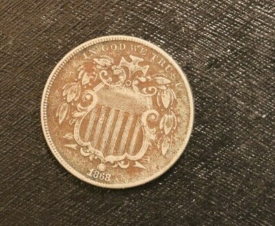 1868 Shield Nickel 5c Better Grade B6L