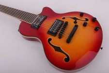 7 String f hole Electric Guitar Rosewood Fingerboard Maple Neck Cherry Sunburst
