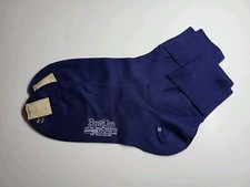 2 Pair Vintage Donnie Boon Navy Ankle Socks, Size 10