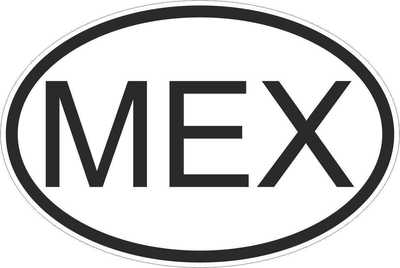 Oval sticker license plate sticker car motorcycle flag Mexico Mexican MEX
