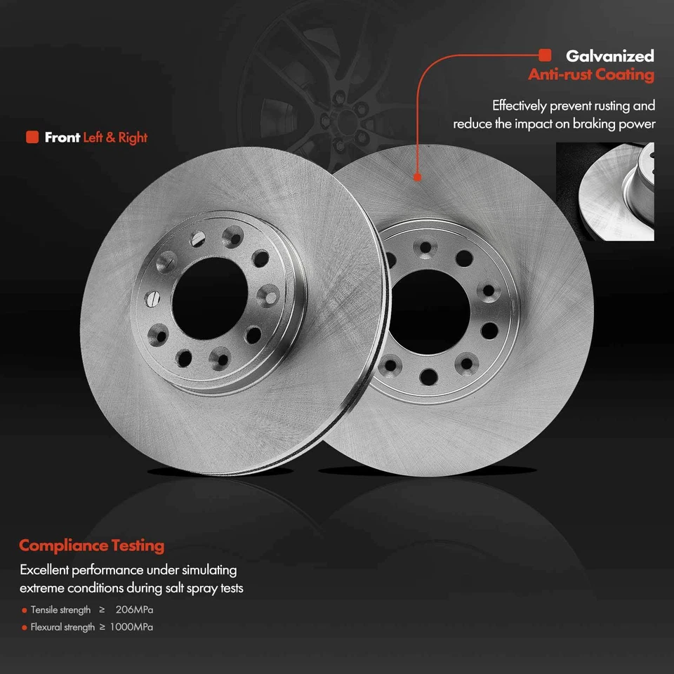 Front Left & Right Disc Brake Rotors for Ford Windstar 1999-2003 V6 3.0L 3.8L - Изображение 2 из 4