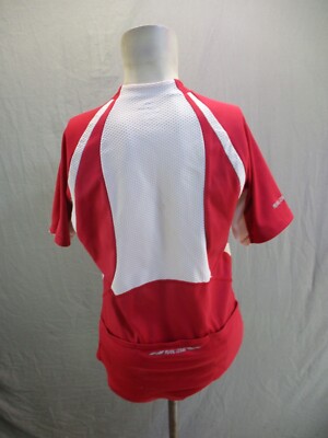 Pearl Izumi Size L Womens RedAndWhite Full Zip Cycling