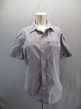 Columbia OMNI-SHADE Size S Mens Gray Short Sleeve Button Up Outdoor Shirt 390
