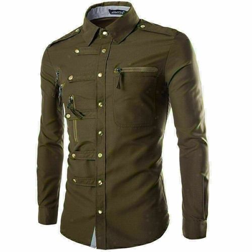 Herren Stylische Bluse Langarm Oberteil Mode Slim Fit Neu Business T-Shirt Neu - Bild 10 von 12