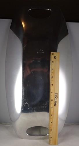 Nambe 18.5" Silver Colored Handled Tray Model 611 - Picture 4 of 5
