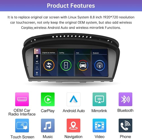 Android 14 8+128GB Autoradio DAB SWC Carplay für BMW E60 E61 E90 E91 CCC CIC - Bild 6 von 13