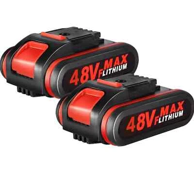 ZIKA STORE 2 PEZZI Batteria di Ricambio 48V Litio Ricaricabile Per Motosega Forbici Trapano