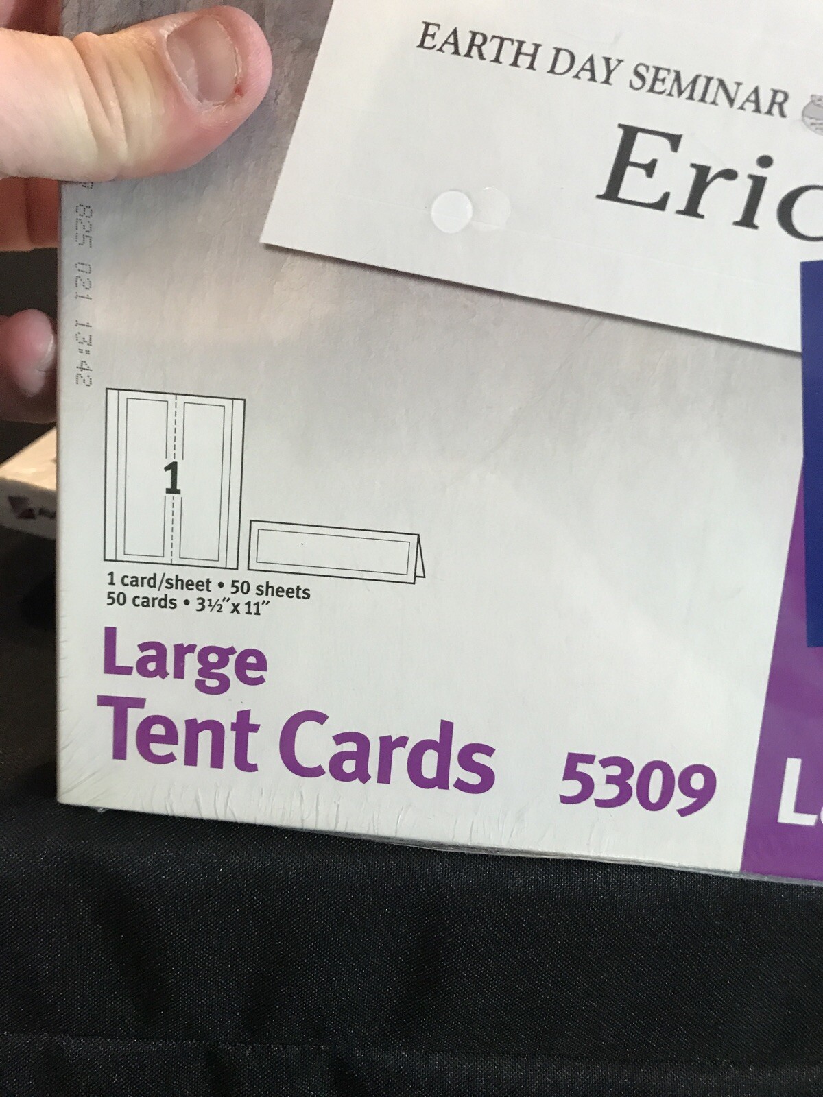 Avery 5309 Laser Tent Cards 3 1/2" X 11" Embossed 50 Cards for sale