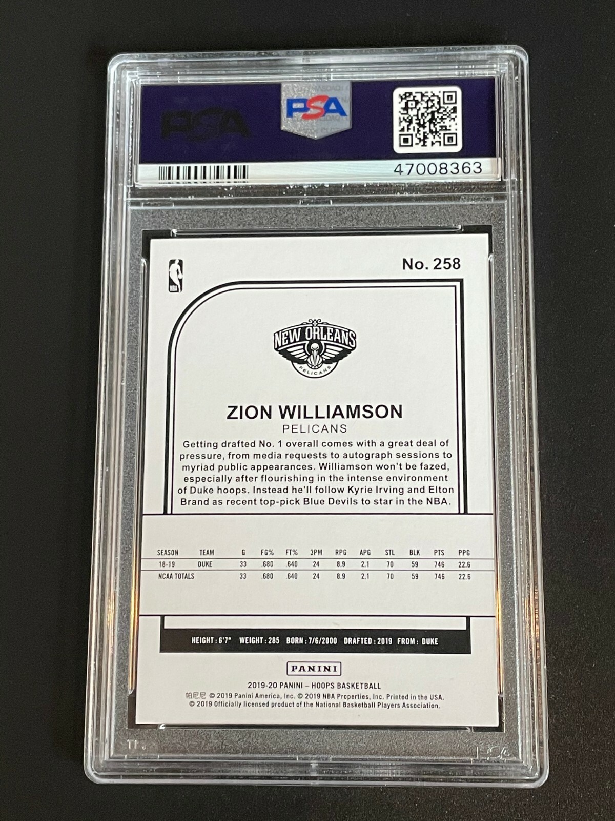 Zion Williams Rookie Card 2019-20 Prizm Zion Williamson Silver