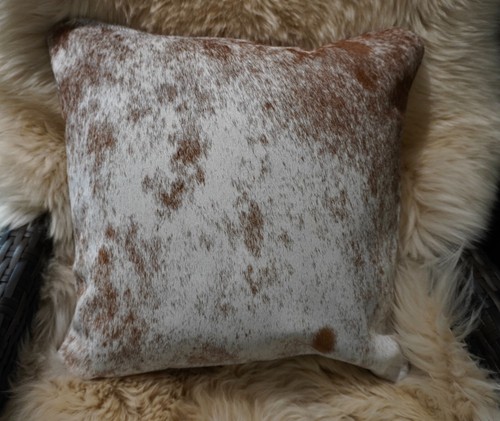 Cowhide Cushion - A Gorgeous Roan & White Speckled Park 40CM Sq Cushion Cover - Picture 4 of 6