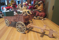 VTG 1950s Hard Marbled/Swriled Plastic Old West Chuck Wagon
