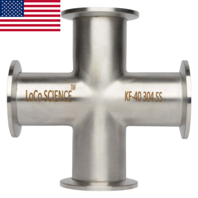 KF-40 NW-40 Cross Vacuum Fitting SS304 LoCo SCIENCE!!