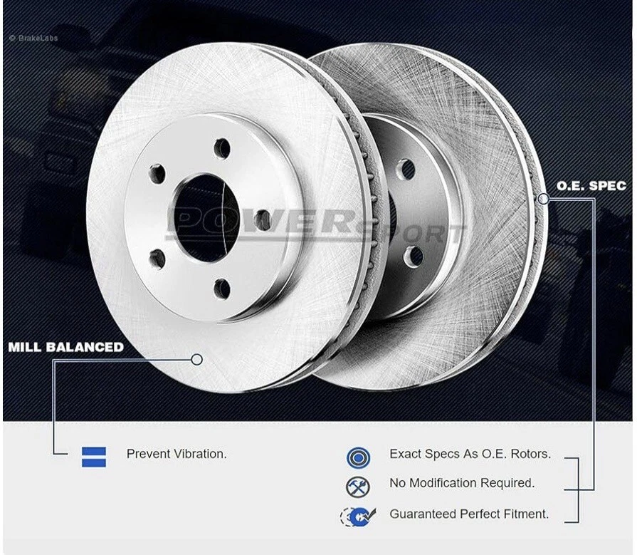 Rotores de freno de disco perforados delanteros y traseros + pastillas de freno para Scion tC 2005-2010 Foto 3 de 4