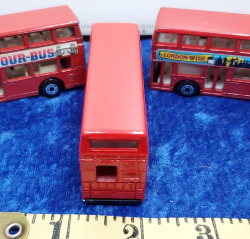 Vtg Matchbox Leyland Titan Tour Bus Lot (3) Red Diecast London New York - Picture 3 of 17