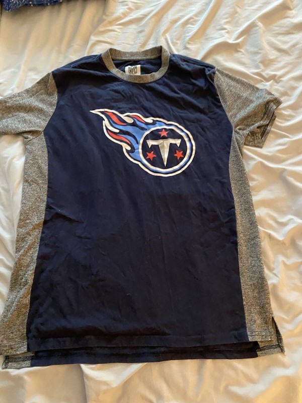 Tennessee Titans 100% NFL Team Blue Gray Men’s T Shirt Sz Large