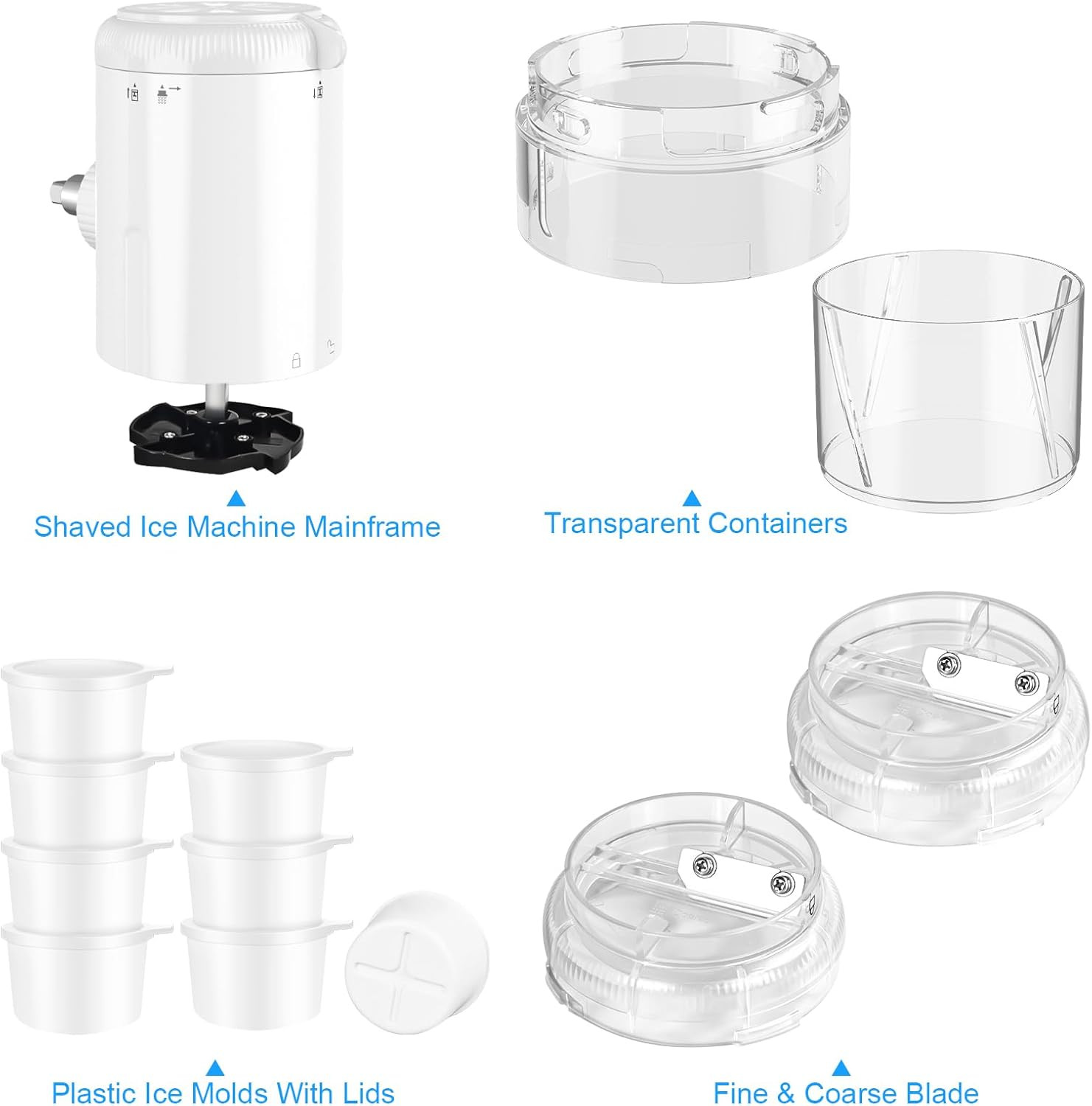 Shaved Ice Attachment for Kitchenaid Stand Mixers with 8 Ice Molds, Ice Shaver A