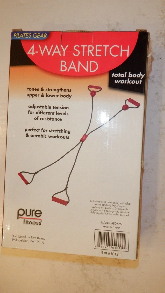 Pure Fitness Pilates 4 way Adjustable Durable Stretch Bands red 8067sb