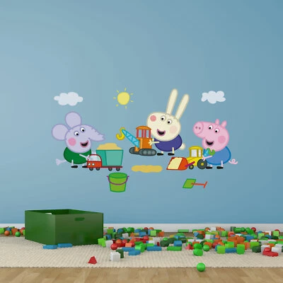 STICKERSCAPE Pegatina de pared Peppa Pig George and Friends | Producto oficial Peppa Pig