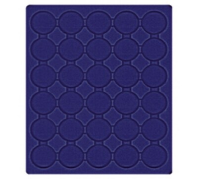 LINDNER-2226ME-Velourseinlagen-Tableaus-Marine-Blau-30x-runde-Fächer-39,5-mm