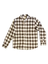 Weatherproof Vintage Men's Long Sleeve Luxe Flannel Plaid Shirt Shitake, XL
