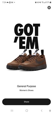 NikeCraft x Tom Sachs General Purpose Shoe Brown (DA6672-201) - Size 9W / 7.5M  