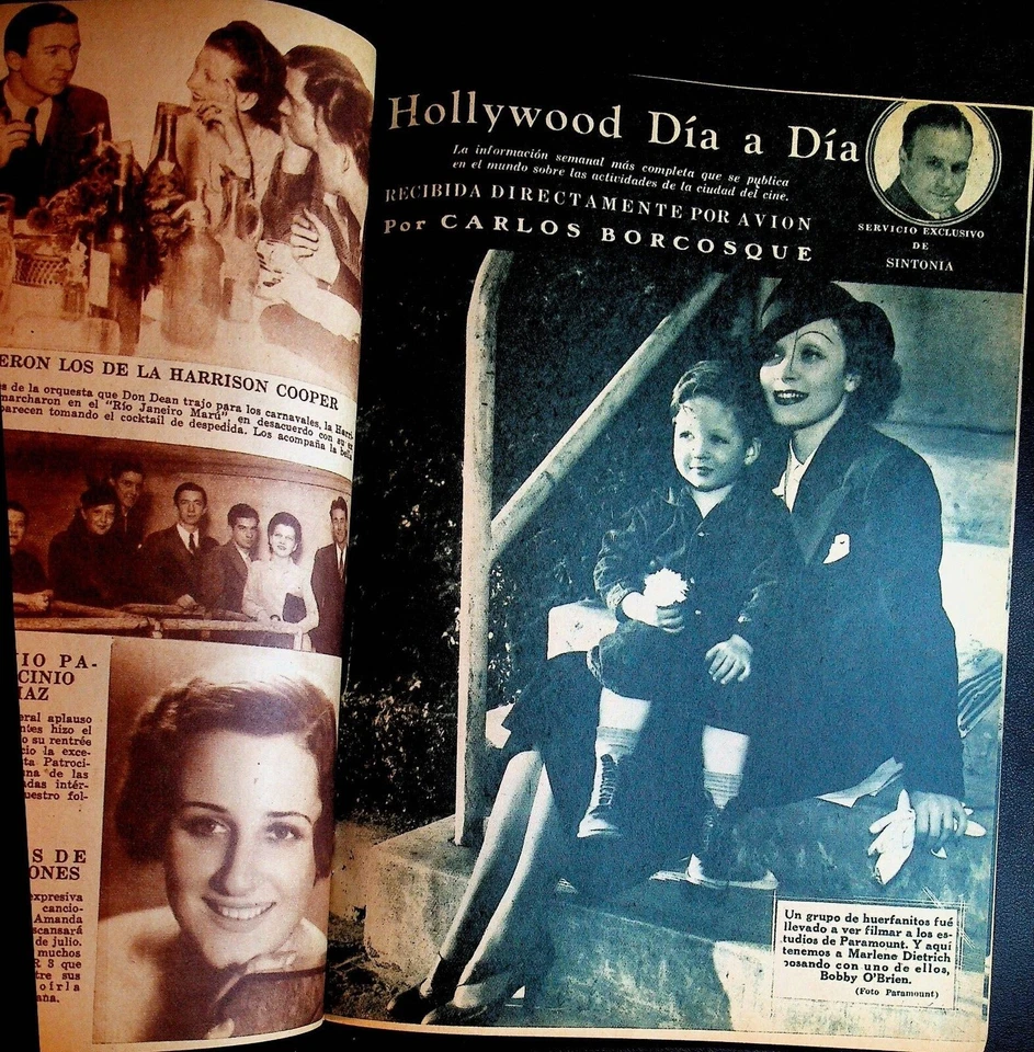 Sintonia Magazine June 22 1935 Rene Fasce Marlene Dietrich Greta Garbo WC Fields - Image 4 of 4